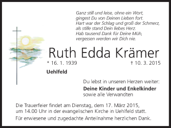Anzeige von Ruth Edda Krämer von MGO