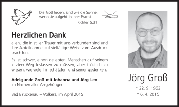 Anzeige von Jörg Groß von MGO