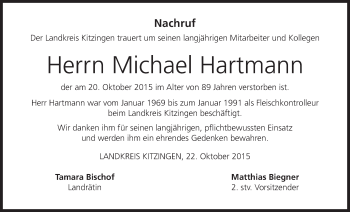 Anzeige von Michael Hartmann von MGO