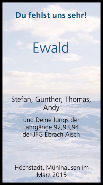 Anzeige von Ewald  von MGO