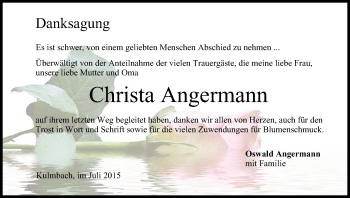 Anzeige von Christa Angermann von MGO
