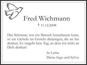 Anzeige von Fred Wichmann von MGO