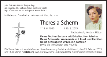 Anzeige von Theresia Scherm von MGO