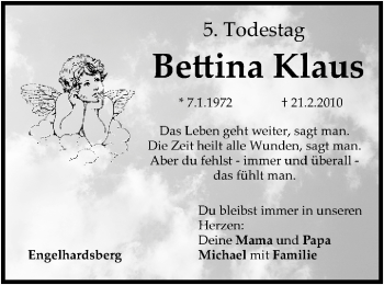 Anzeige von Bettina Klaus von MGO