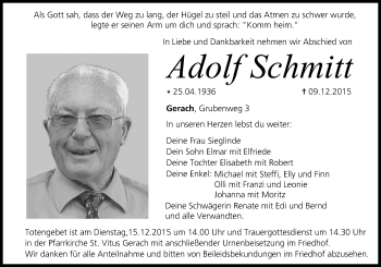 Anzeige von Adolf Schmitt von MGO