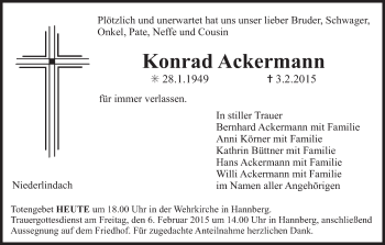 Anzeige von Konrad  Ackermann von MGO