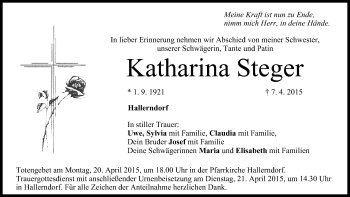 Anzeige von Katharina Steger von MGO