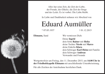 Anzeige von Eduard Aumüller von MGO