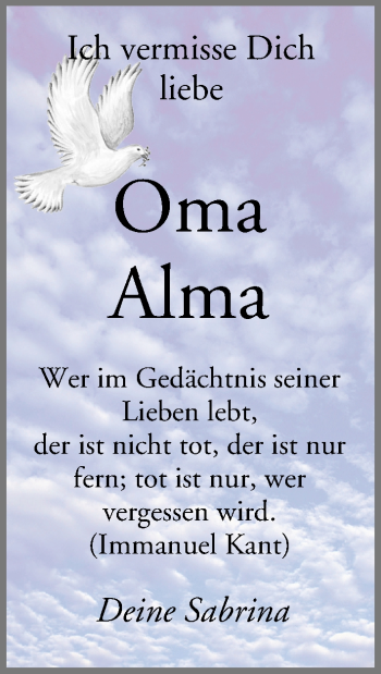 Anzeige von Alma  von MGO