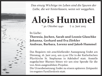 Anzeige von Alois Hummel von MGO