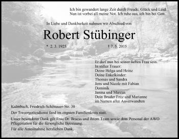 Anzeige von Robert Stübinger von MGO
