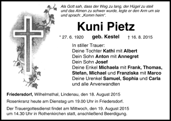 Anzeige von Kuni Pietz von MGO