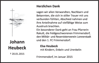 Anzeige von Johann Heubeck von MGO