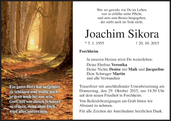 Anzeige von Joachim Sikora von MGO