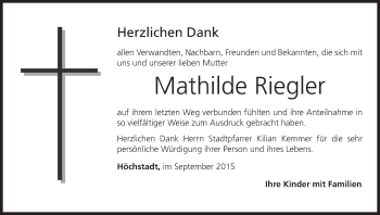 Anzeige von Mathilde Riegler von MGO