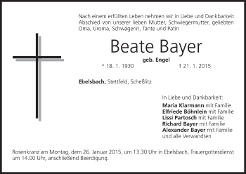 Anzeige von Beate Bayer von MGO