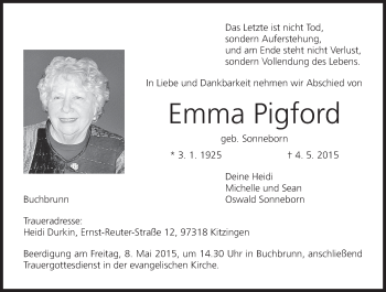 Anzeige von Emma Pigford von MGO