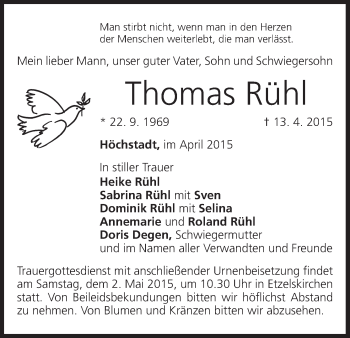 Anzeige von Thomas Rühl von MGO