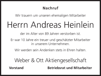 Anzeige von Andreas Heinlein von MGO