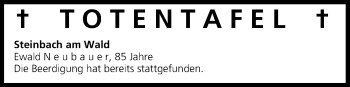 Anzeige von Totentafel vom 07.11.2015 von MGO