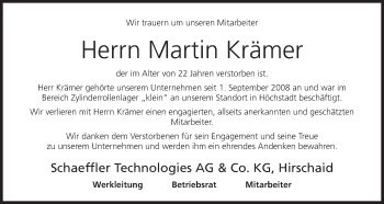 Anzeige von Martin Krämer von MGO