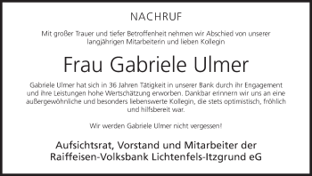 Anzeige von Gabriele Ulmer von MGO