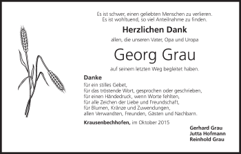 Anzeige von Georg Grau von MGO