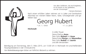 Anzeige von Georg Hubert von MGO