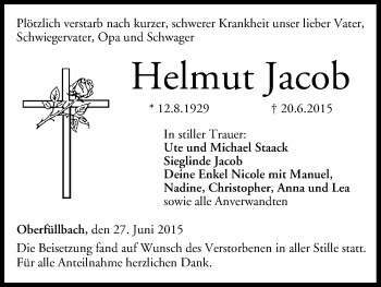 Anzeige von Helmut Jacob von MGO