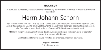 Anzeige von Johann Schorn von MGO