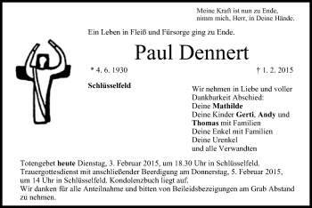 Anzeige von Paul Dennert von MGO
