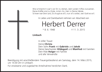 Anzeige von Herbert Derrer von MGO