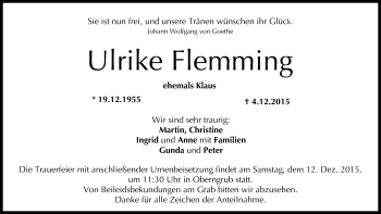 Anzeige von Ulrike Flemming von MGO