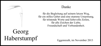 Anzeige von Georg Haberstumpf von MGO