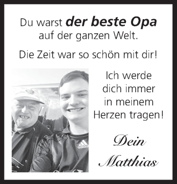 Anzeige von der beste Opa  von MGO