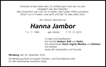 Anzeige von Hanna Jambor von MGO