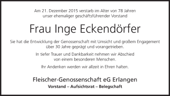 Anzeige von Inge Eckendörfer von MGO