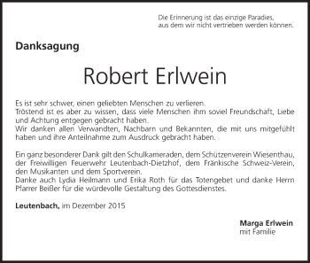 Anzeige von Robert Erlwein von MGO