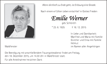 Anzeige von Emilie Werner von MGO