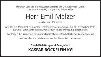 Anzeige von Emil Malzer von MGO