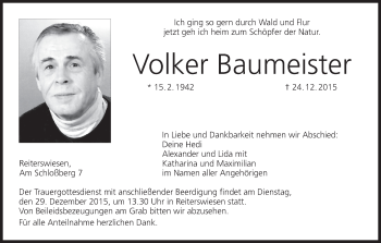 Anzeige von Volker Baumeister von MGO