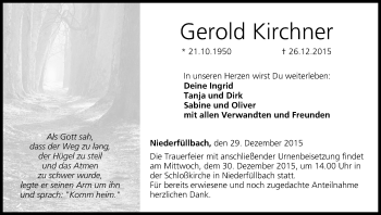 Anzeige von Gerold Kirchner von MGO
