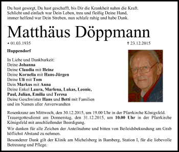 Anzeige von Matthäus Döppmann von MGO