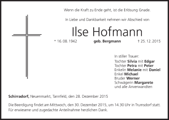 Anzeige von Ilse Hofmann von MGO