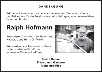 Anzeige von Ralph Hofmann von MGO