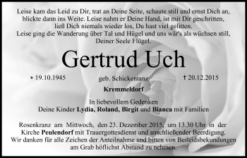 Anzeige von Gertrud Uch von MGO