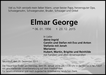 Anzeige von Elmar George von MGO