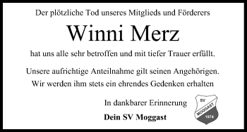 Anzeige von Winni Merz von MGO