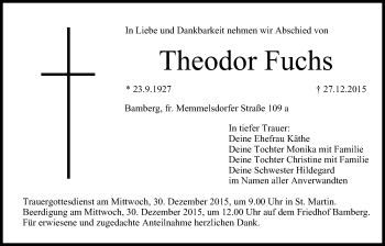 Anzeige von Theodor Fuchs von MGO