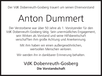 Anzeige von Anton Dummert von MGO